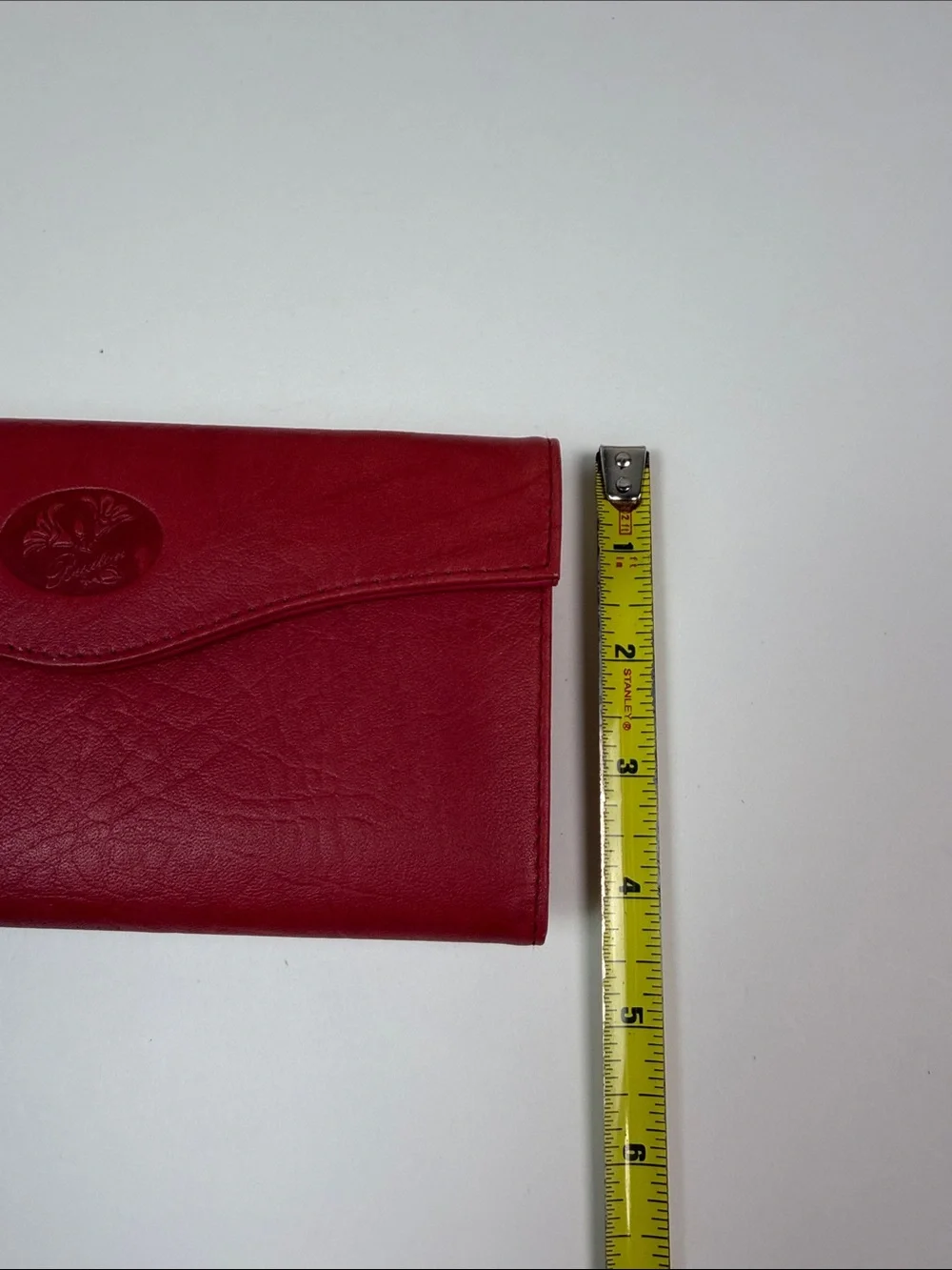 Buxton Genuine Leather Red Checkbook Wallet Vintage Womens Long Bifold Organizer